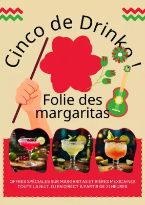 Vert et rouge Kitsch Cinco de Mayo Drinks Event Advertisement