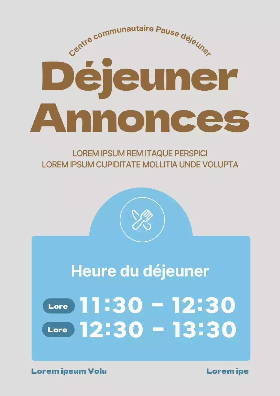 Un guide simple pour le déjeuner en marron et bleu clair