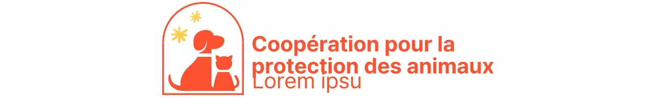 La Humane Society avec un joli logo illustré d'un chien et d'un chat en rouge