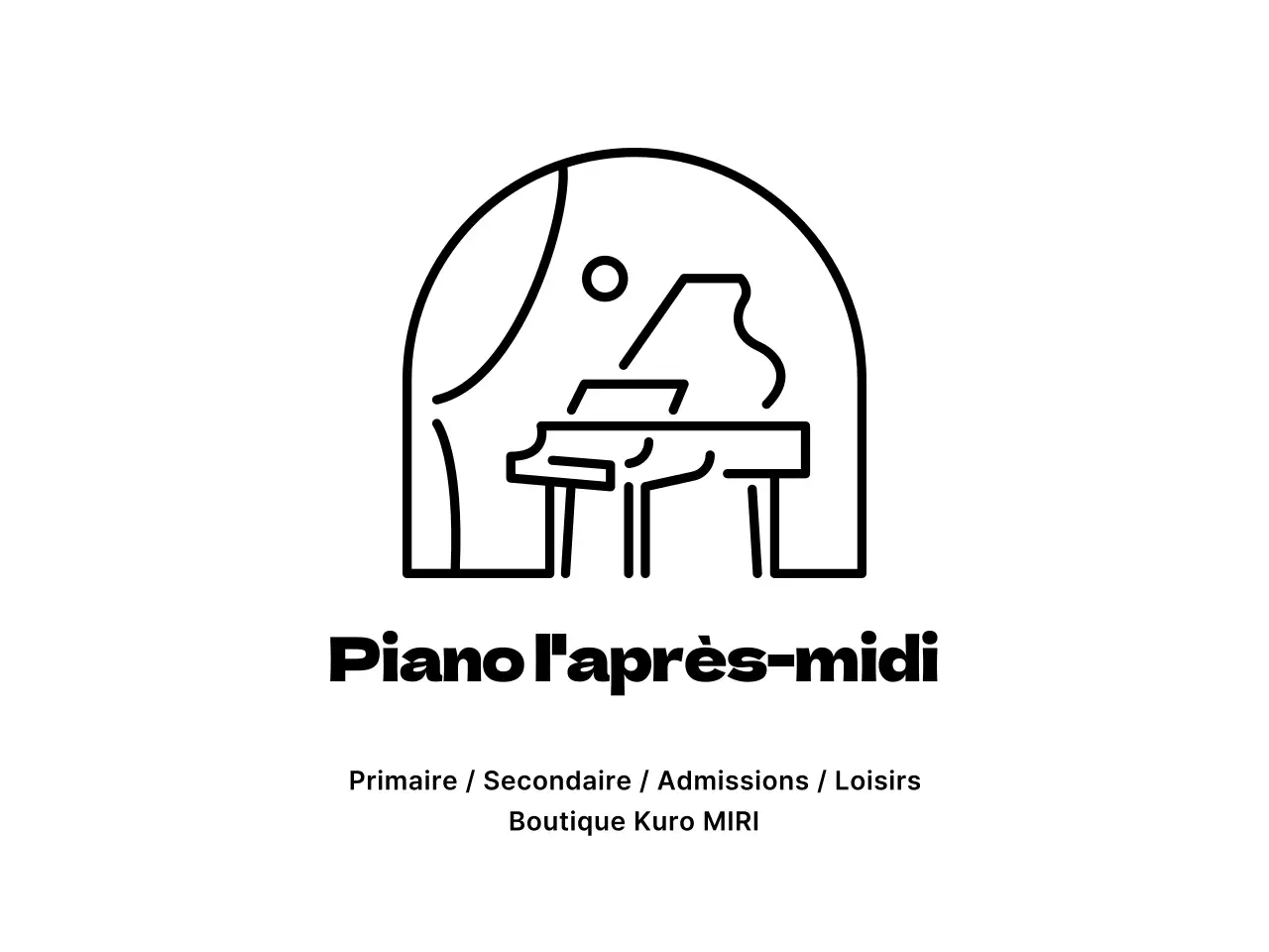 Conception d'une école de piano avec icône de piano en forme de paysage