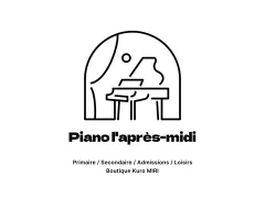 Conception d'une école de piano avec icône de piano en forme de paysage