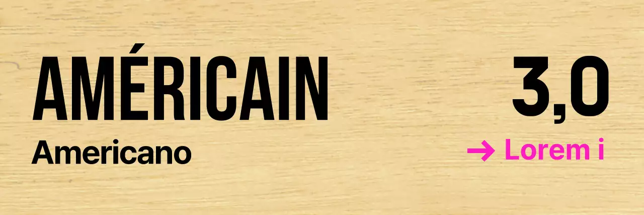 Café avec un lettrage noir clair et des accents roses