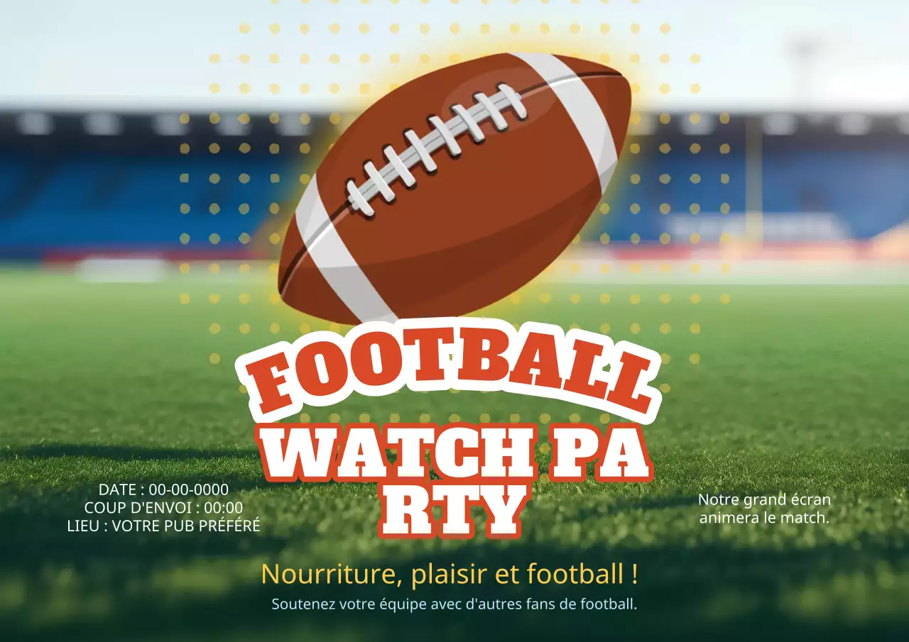 Invitation classique verte et rouge pour la soirée de visionnage du Super Bowl