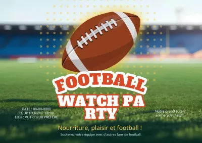 Invitation classique verte et rouge pour la soirée de visionnage du Super Bowl