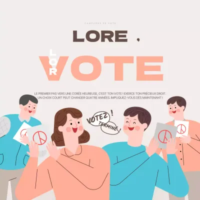 Faites sortir le vote en orange et bleu clair