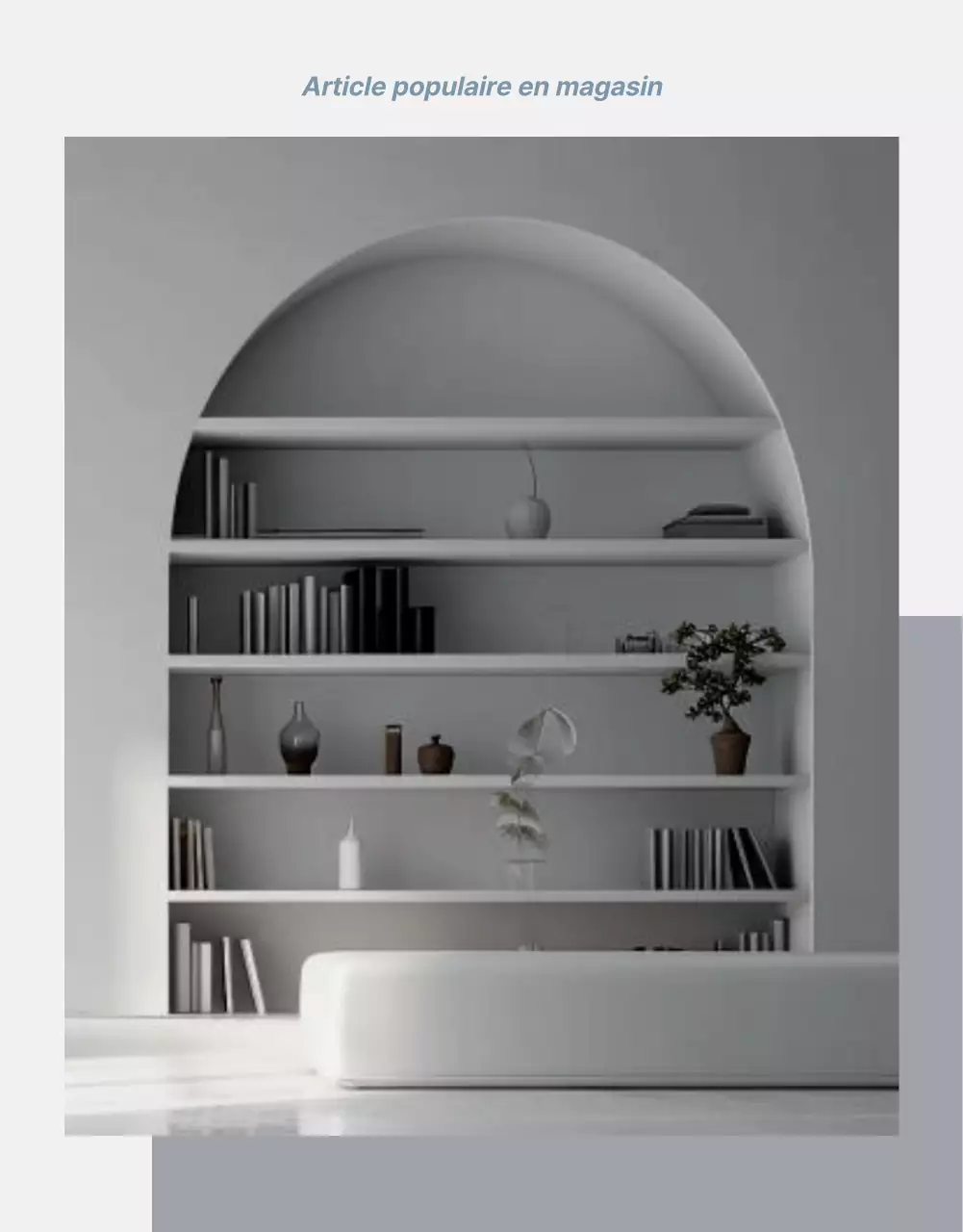 Promouvoir des produits pour vendre des meubles simples gris et bleus