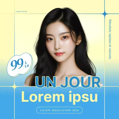 Promotion simple de la chirurgie plastique du nez en jaune et bleu clair