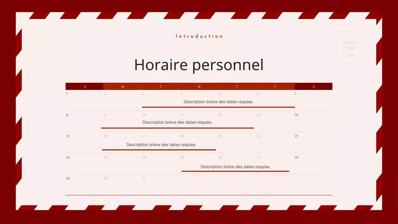 Un planificateur d'événements de Noël cosy en rouge et beige