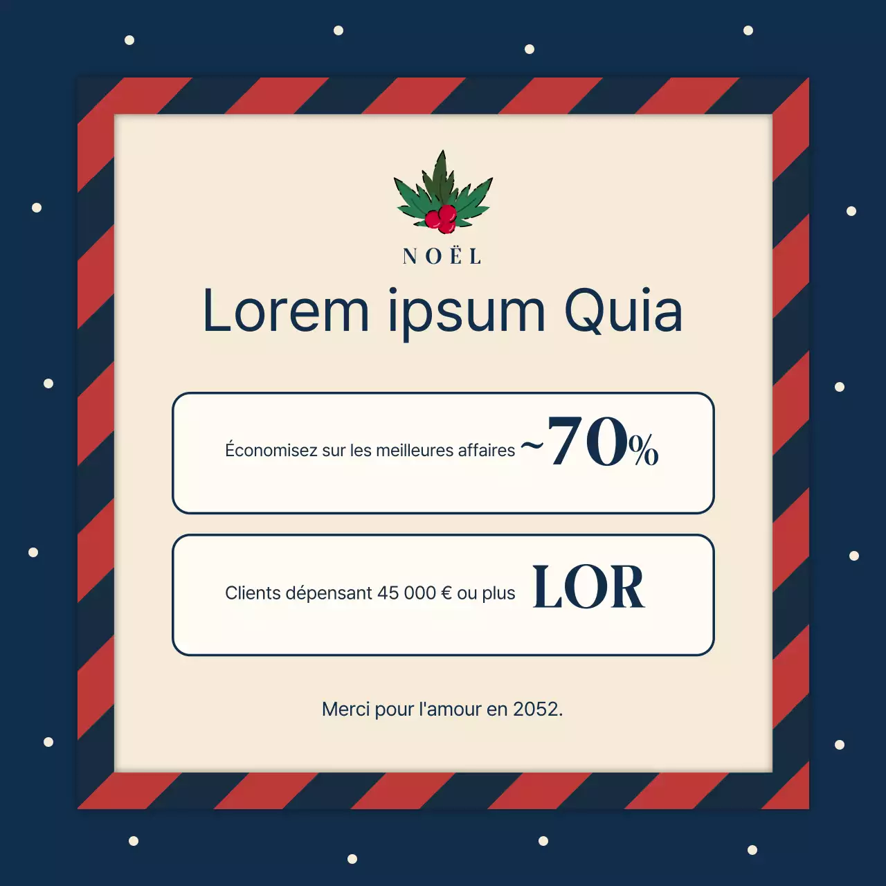 Promouvoir un événement de vacances bleu marine et rouge