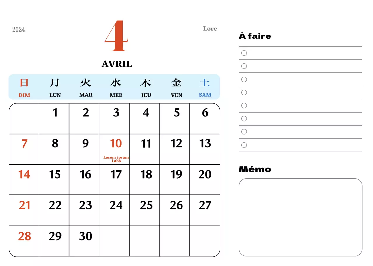 Sous-verres rétro rouges et bleus calendrier de mémoire