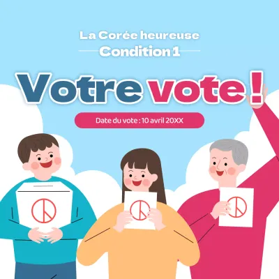 Une simple campagne bleue et rouge pour encourager le vote