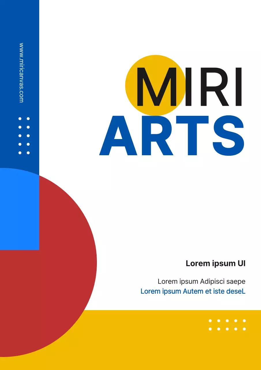 Promouvoir une école d'art avec des formes rouges et bleues