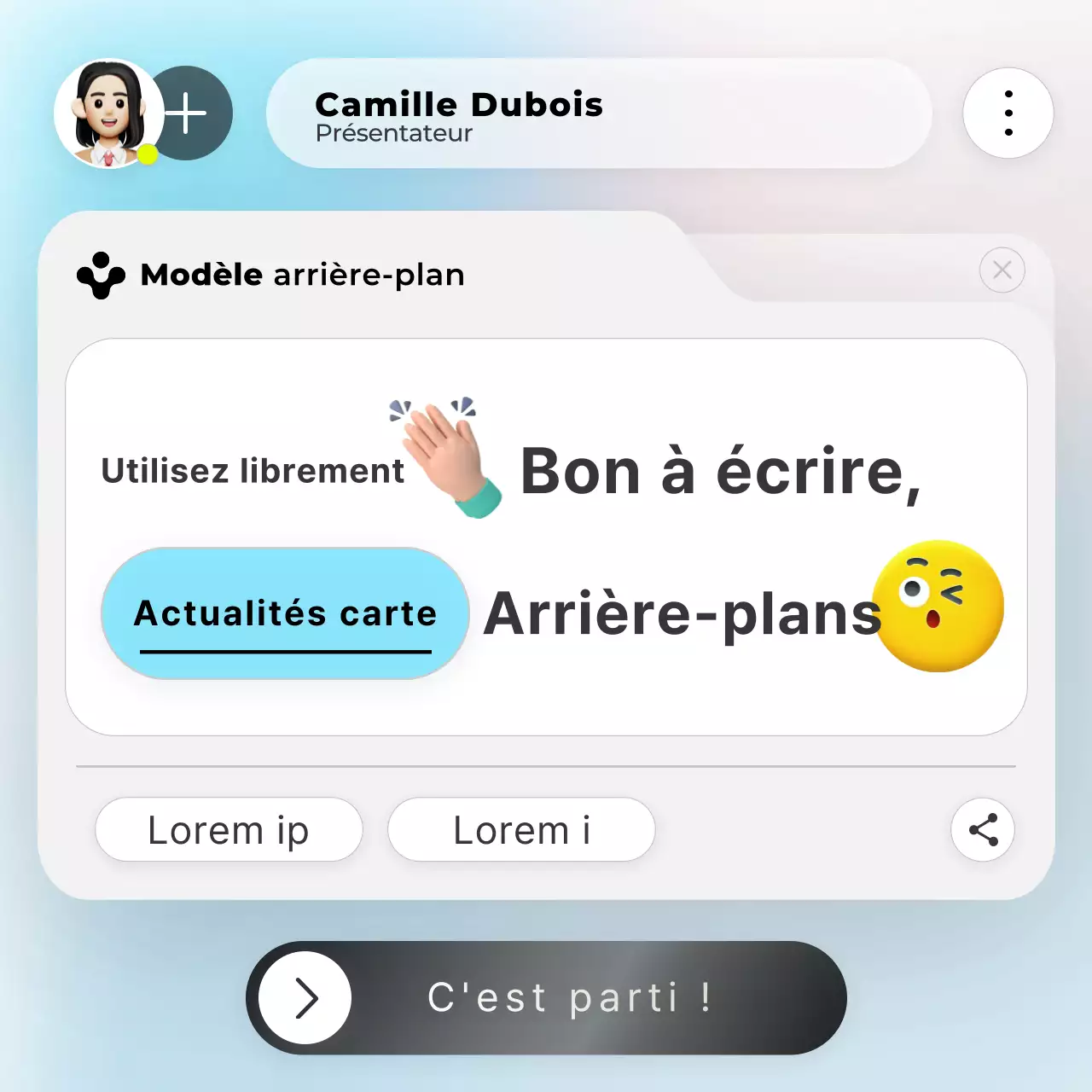 À propos du modèle d'arrière-plan blanc et bleu clair à la mode