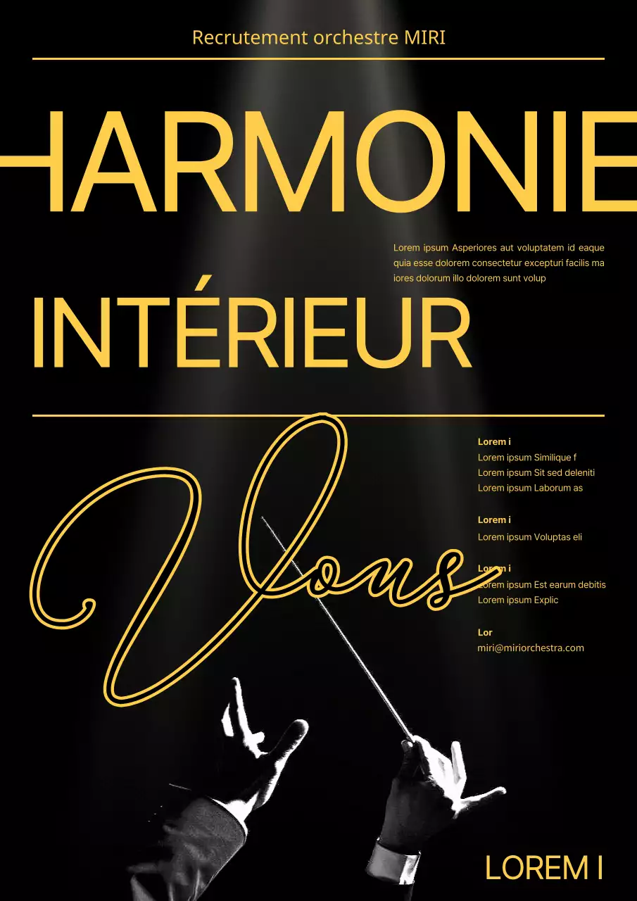 Une annonce de recrutement classique en noir et jaune