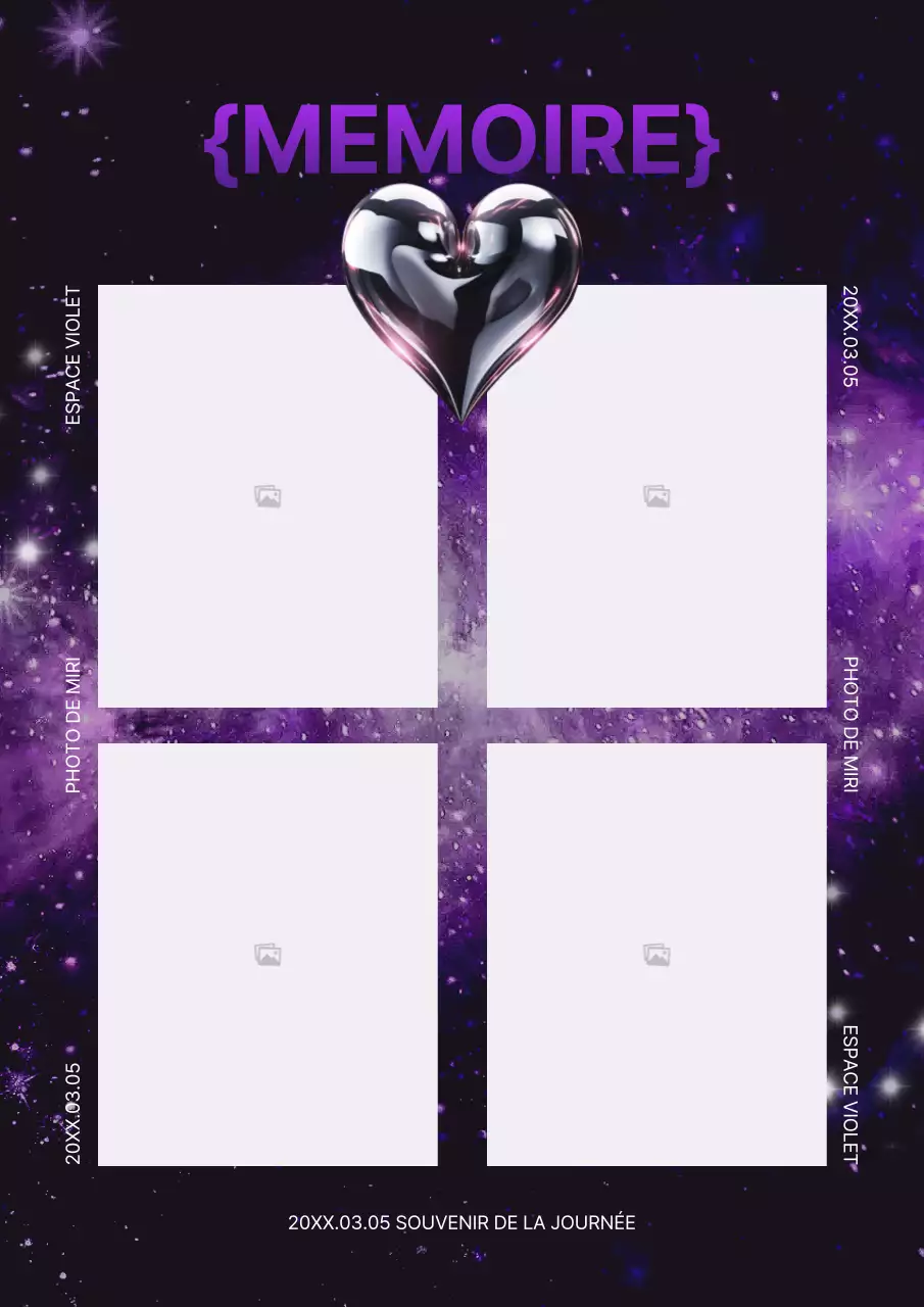 Postez une photo d'un quadricoptère spatial de science-fiction en violet et noir.