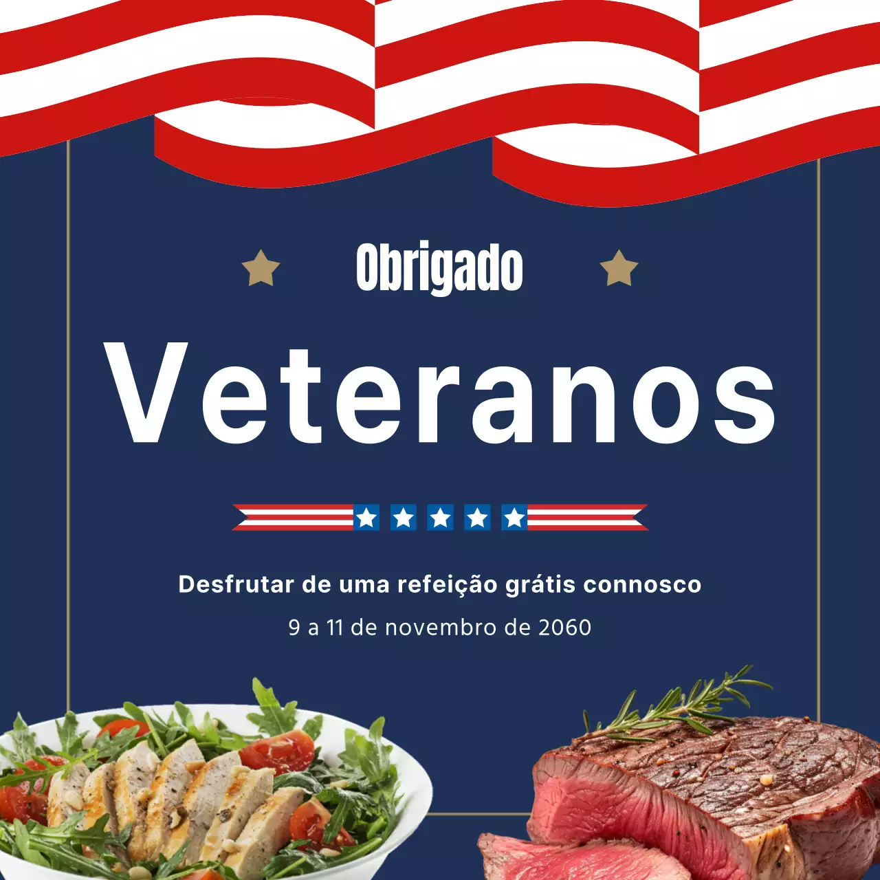 Anúncio simples da Marinha e do vermelho para o Dia dos Veteranos