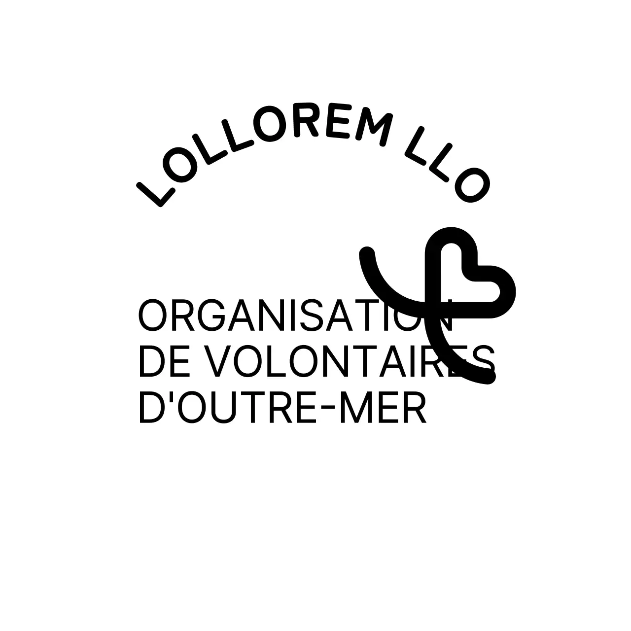 Un concept simple pour une organisation de bénévoles avec une illustration de cœur