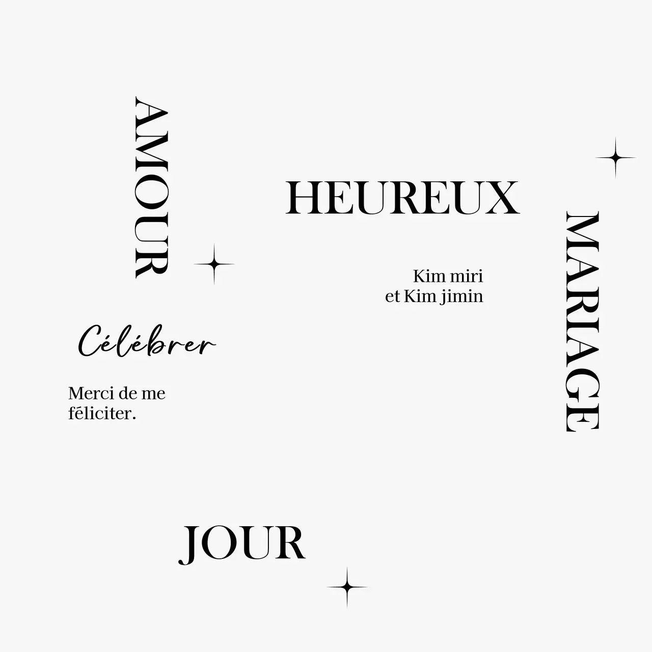 Une célébration de mariage de grande classe avec des illustrations de cercles de lignes et des paillettes.