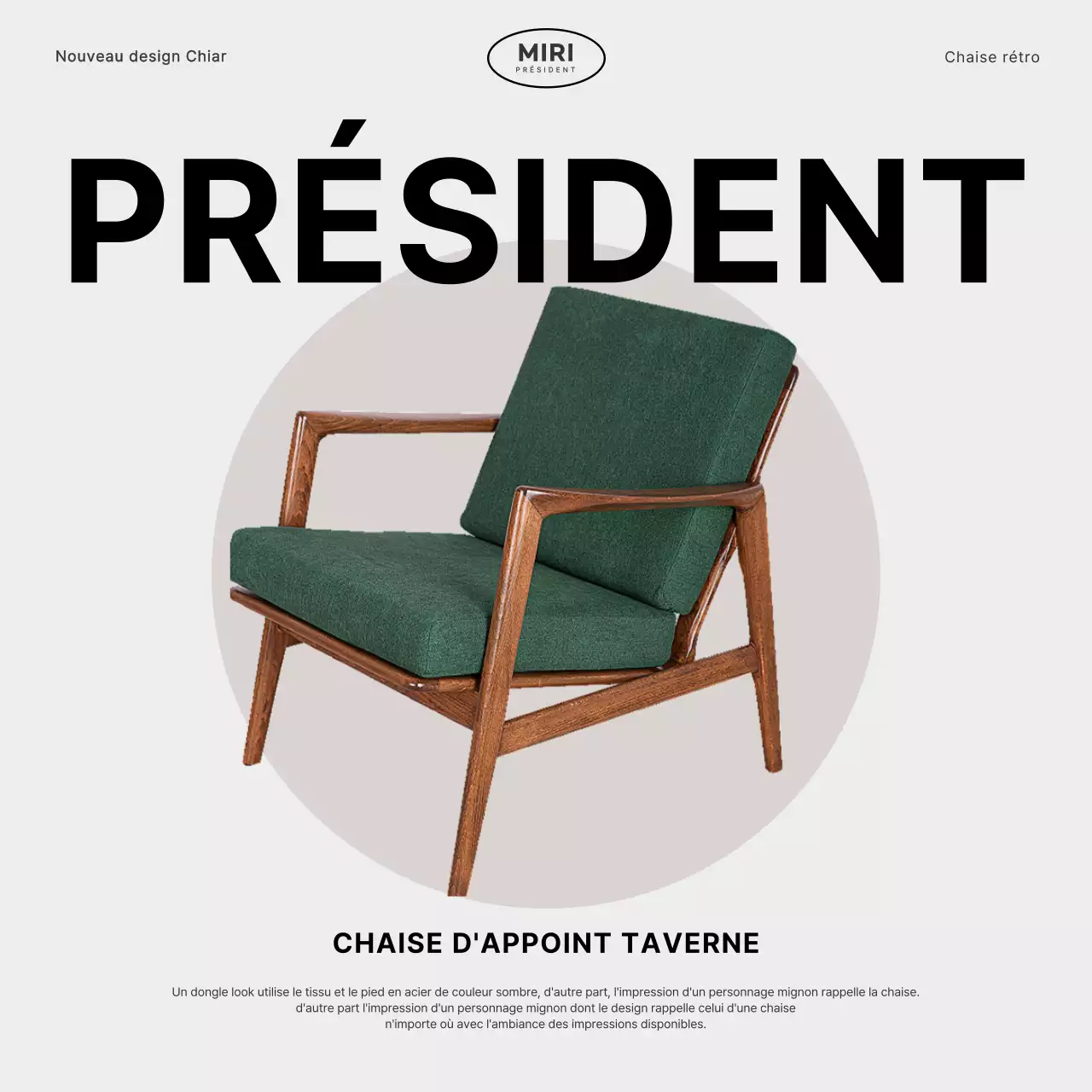 Brand une chaise simple en gris et vert