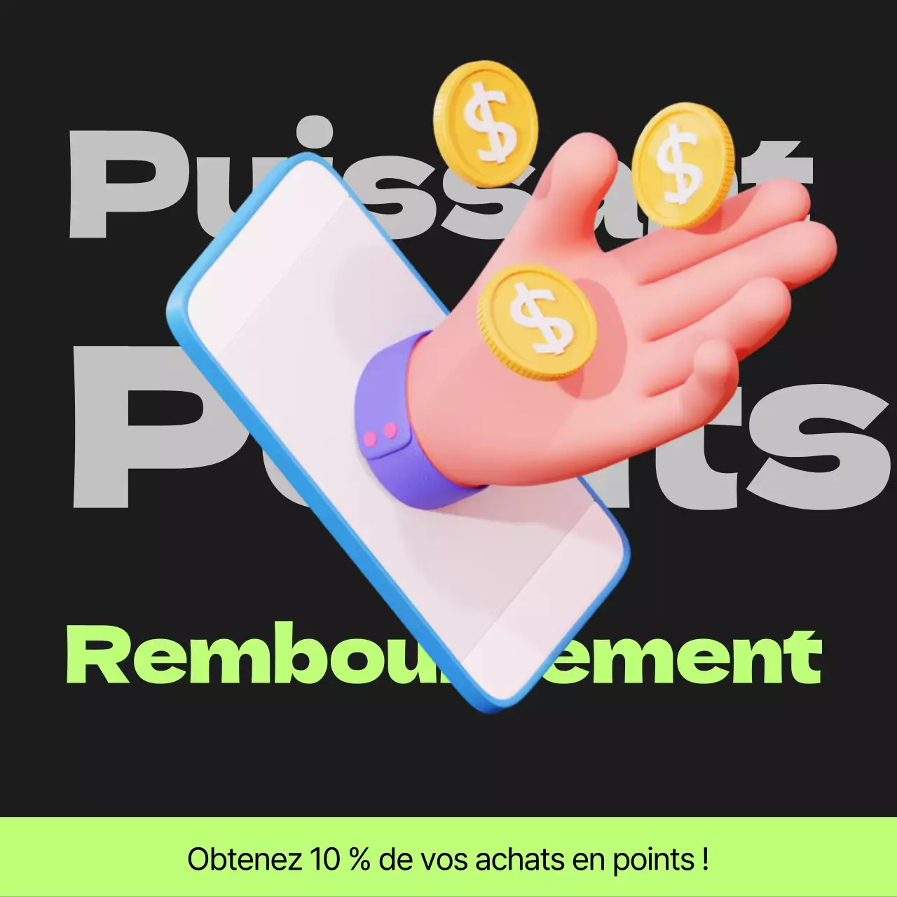 Poste de paiement des points Cyberpunk en noir et vert lime