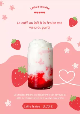 Strawberry Latte se décline en rose et en rouge pour la saison printanièrePublicité événementielle
