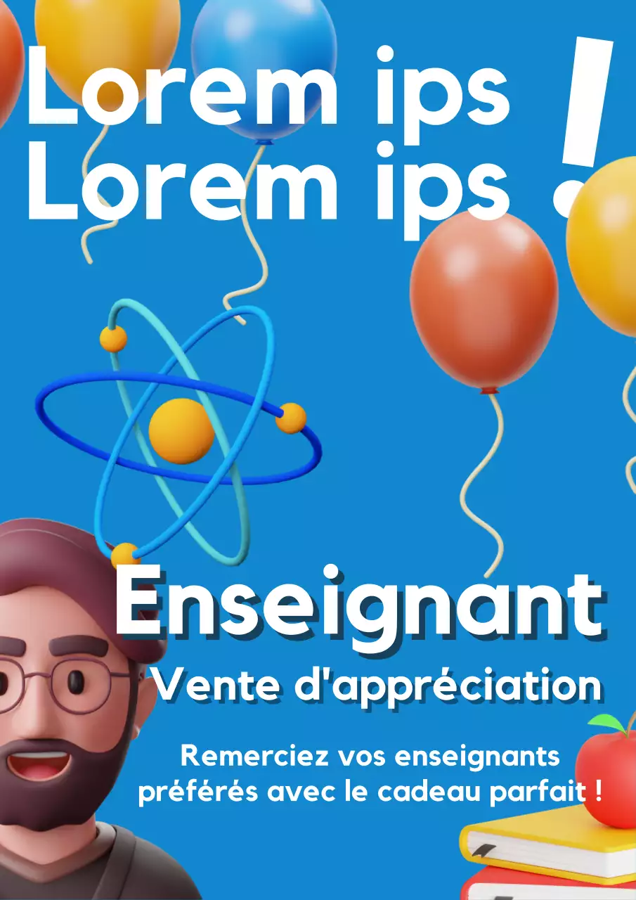 Annonce de vente pour la journée des enseignants en bleu et blanc moderne