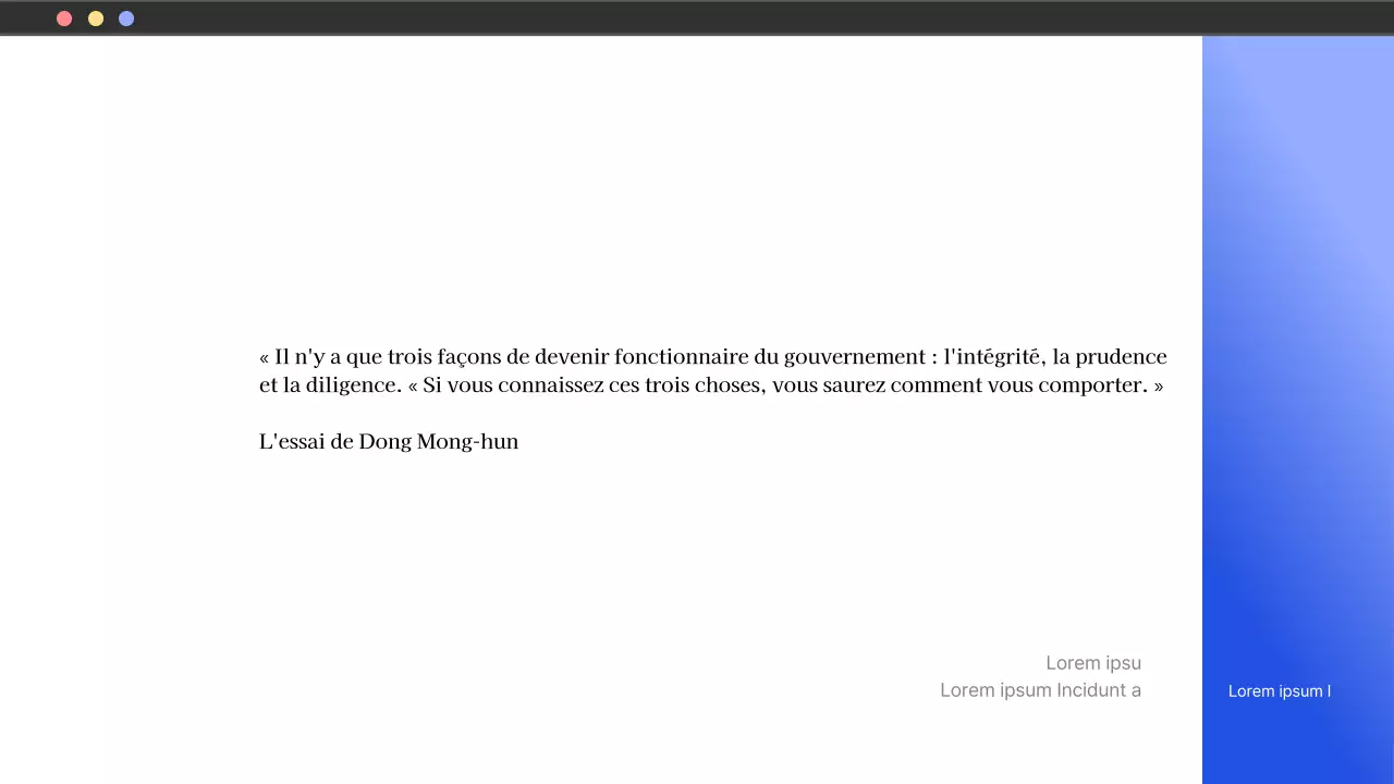 Rapports simples en bleu et blanc à l'usage du secteur public