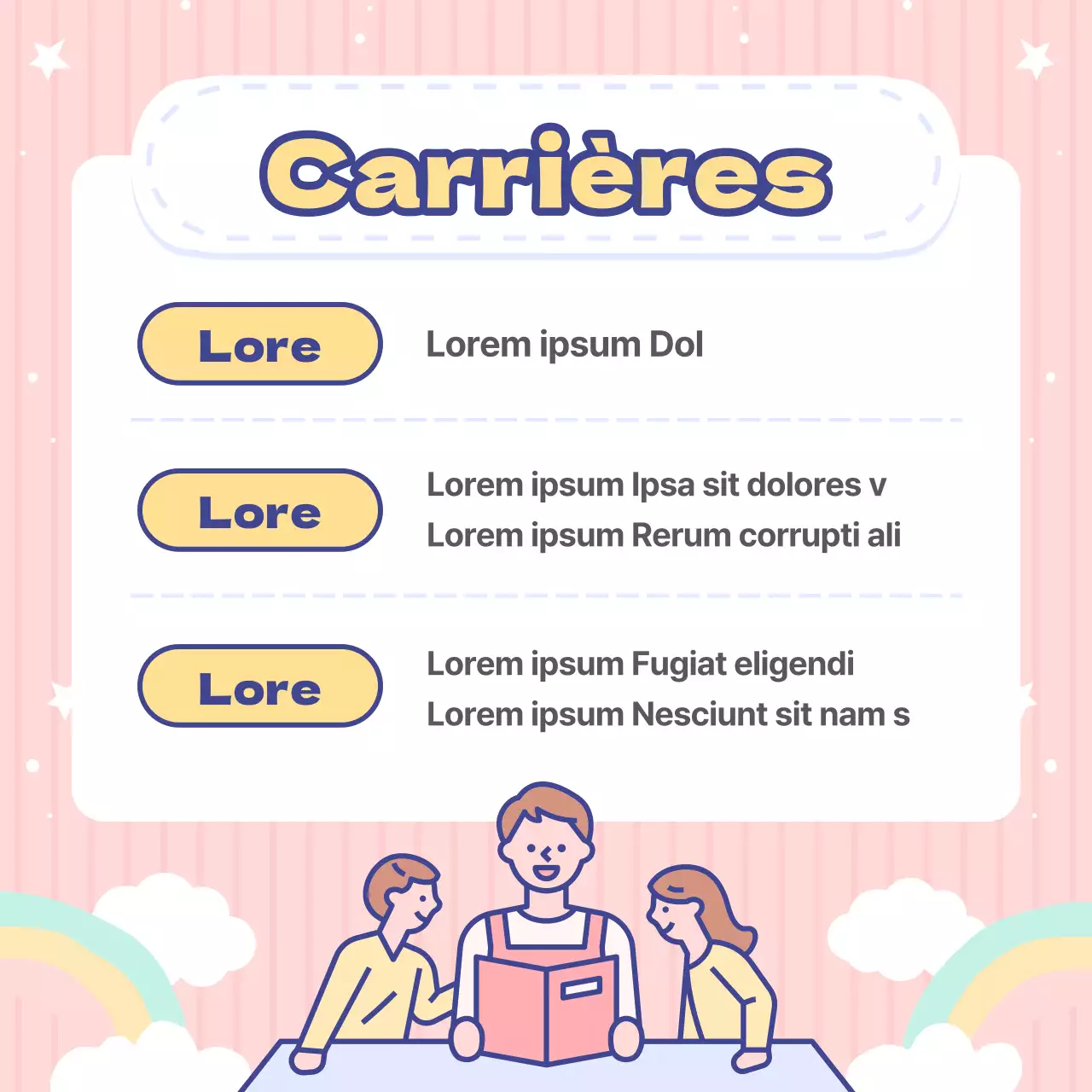 Adorables petites annonces de jardin d'enfants bleu clair et rose