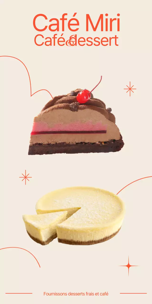 Promouvoir les boissons dessert des cafés avec des accents d'orange