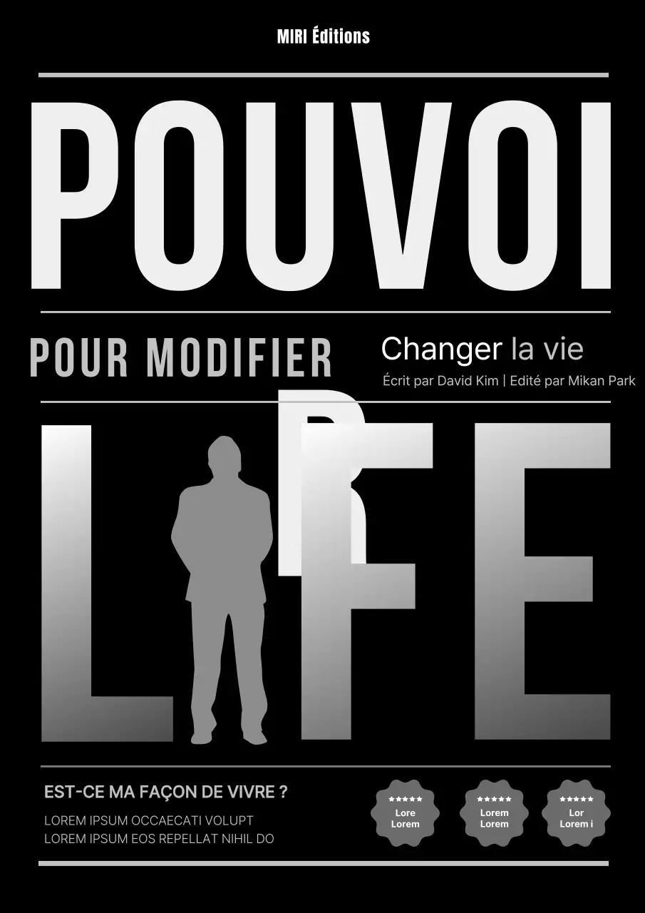 Couverture d'un livre d'entraide moderne en noir et gris