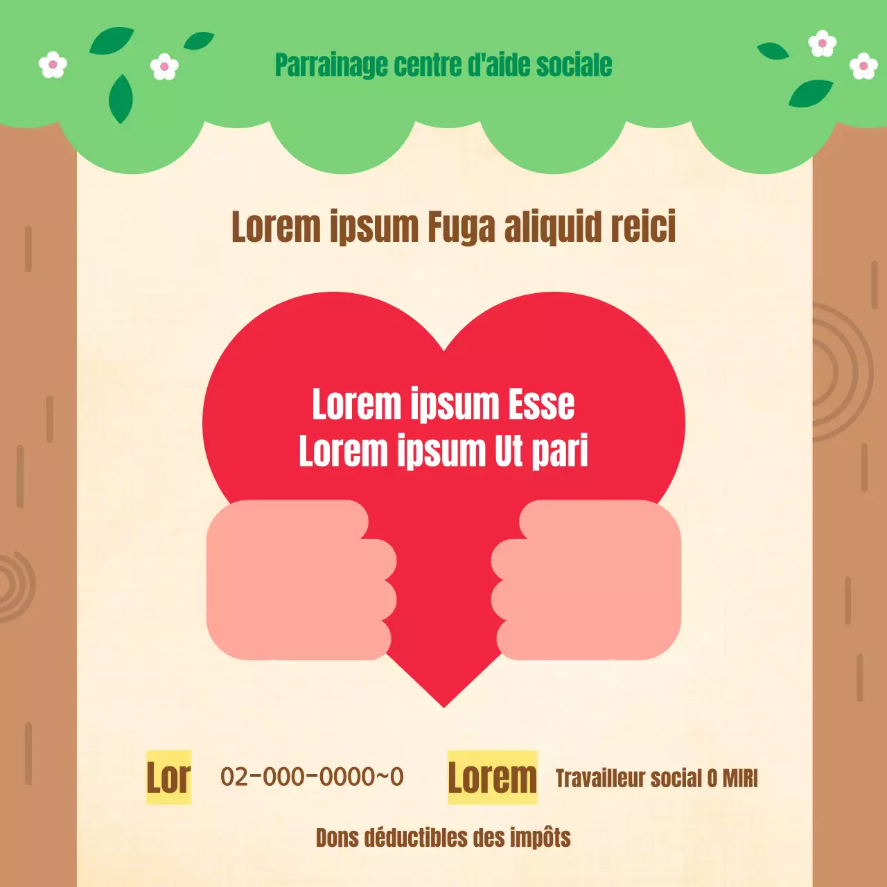 Lettre d'information minimaliste du secteur public en chartreuse et marron