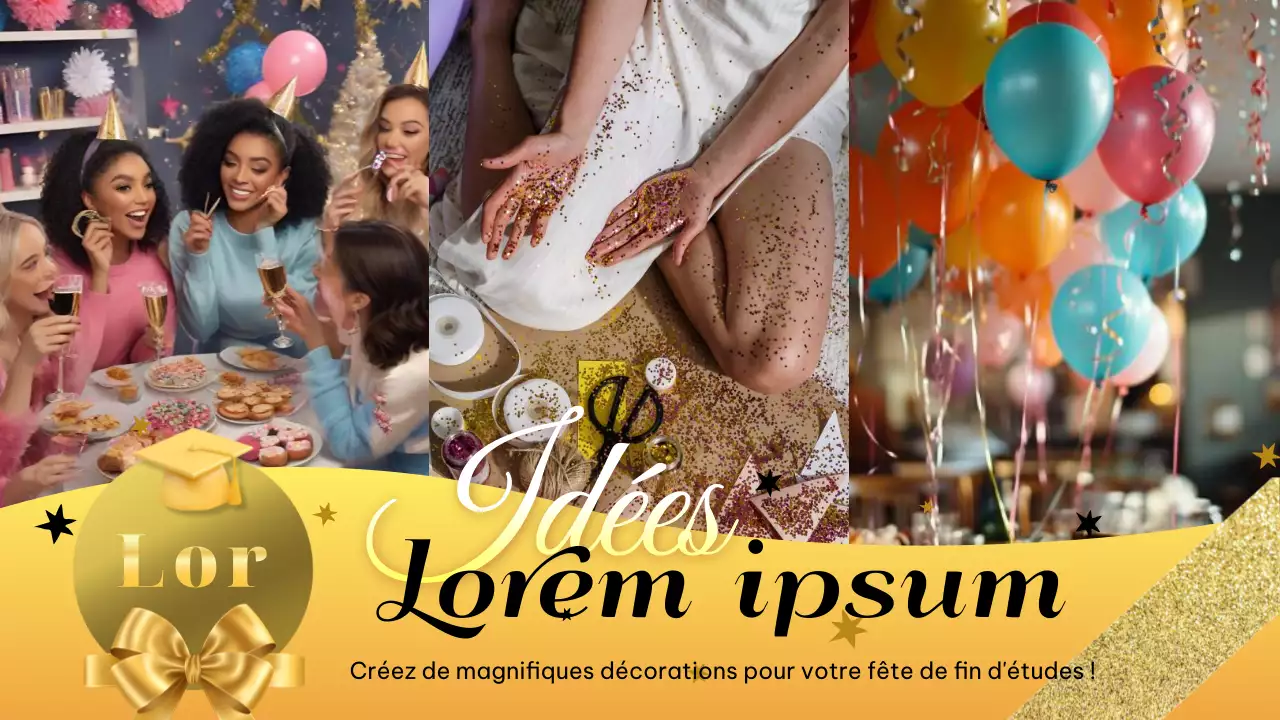 Idées de bricolage pour une fête de fin d'études luxueuse en jaune et or expliquées