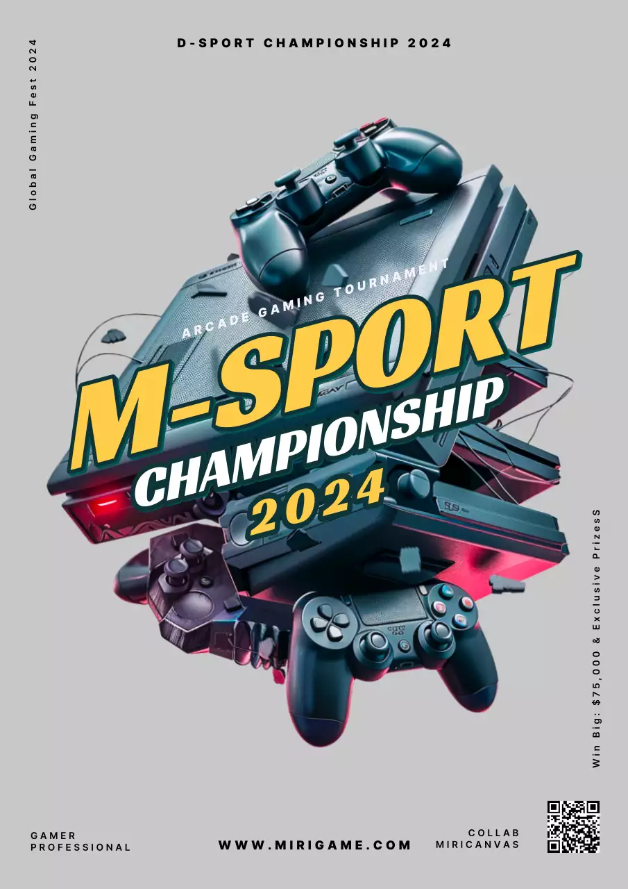 Grey Modern Gaming Promotion Poster