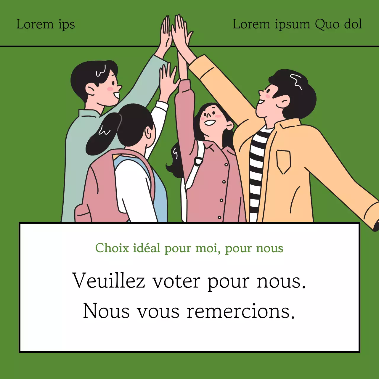 Une simple campagne de collecte de promesses de dons en kaki