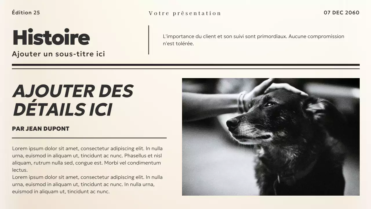 Thème d'actualité vintage noir et beige Business Material