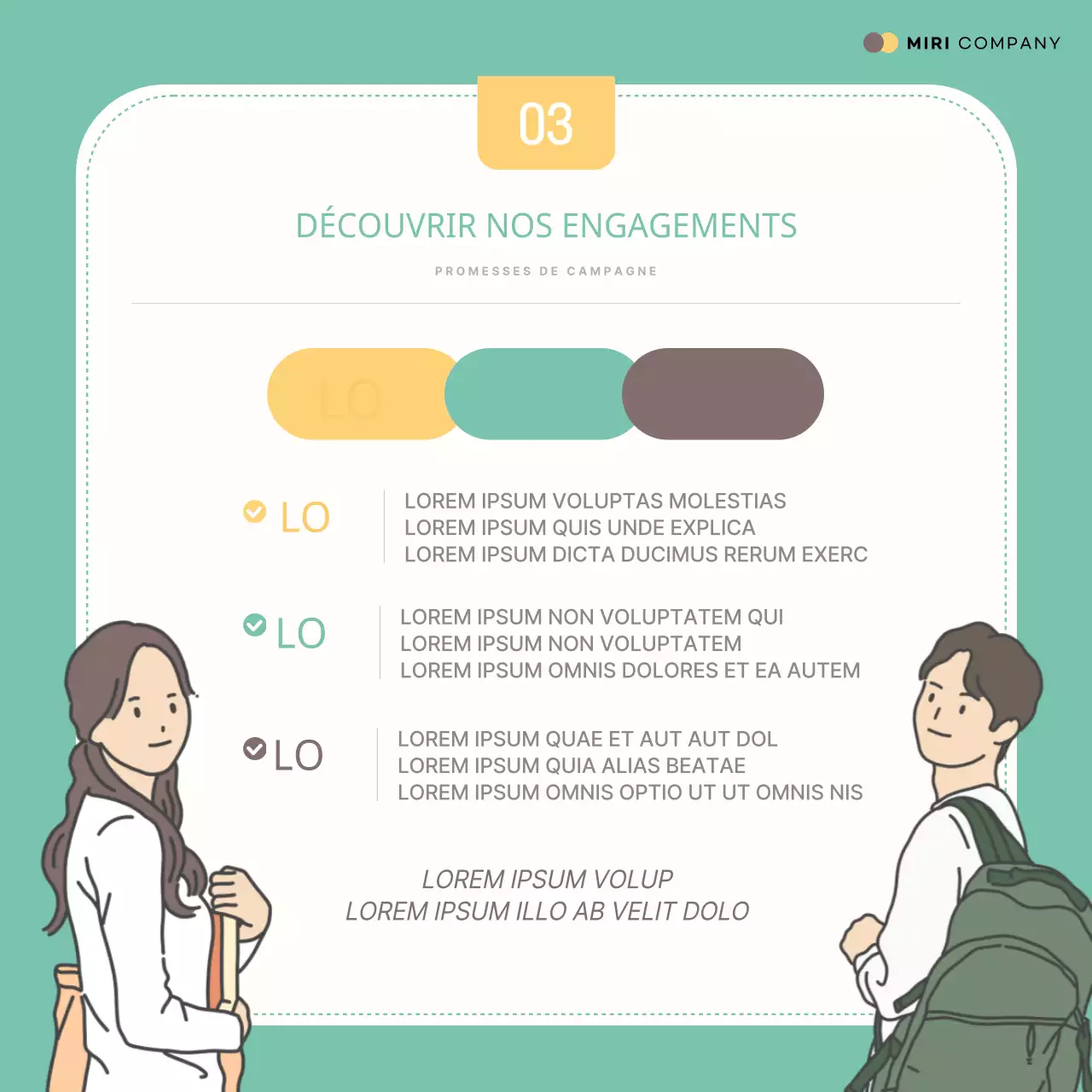 Promouvoir la promesse d'un gouvernement étudiant jaune et menthe à la mode