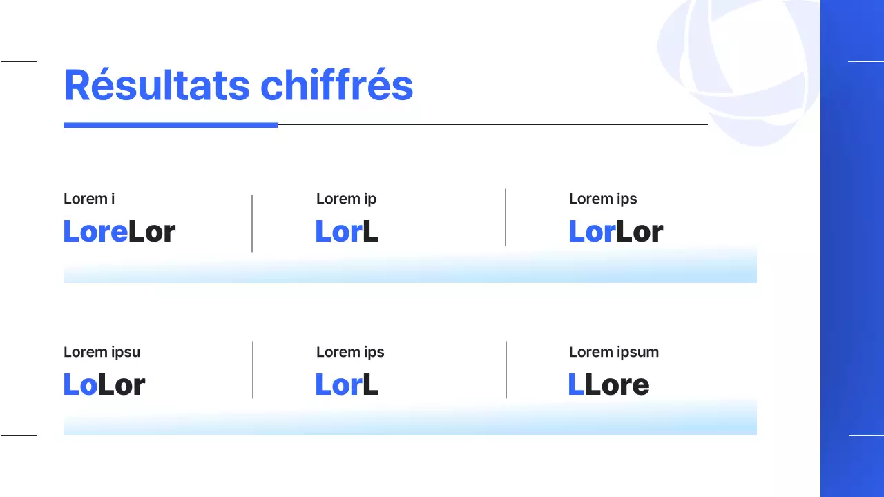 Un simple rapport de performance de fin d'année en bleu