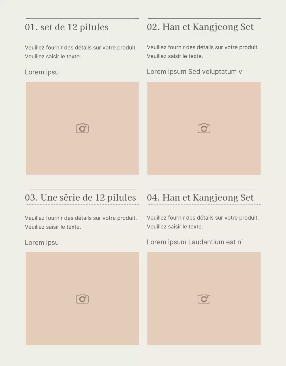 Publicité pour un simple coffret de Noël en hanwa beige et marron