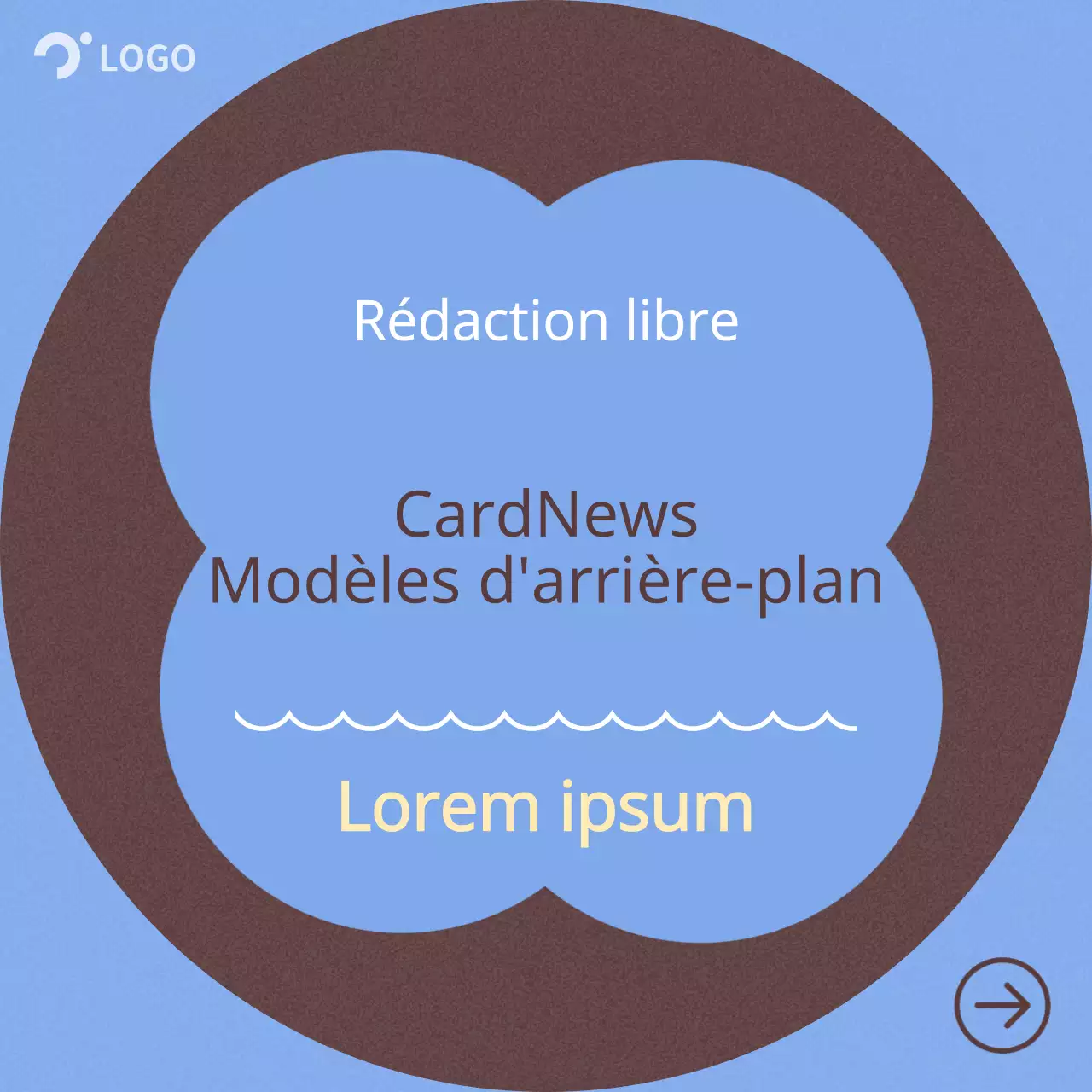 Description de l'arrière-plan minimaliste à main levée bleu clair et marron