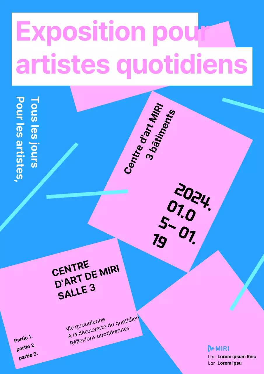 Promouvoir une exposition d'art vivant en rose