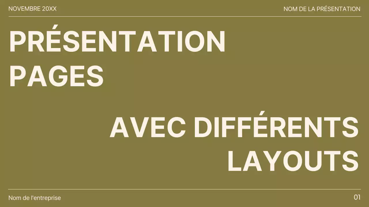 Kaki et brun Minimal Diverse Layout Pages Report