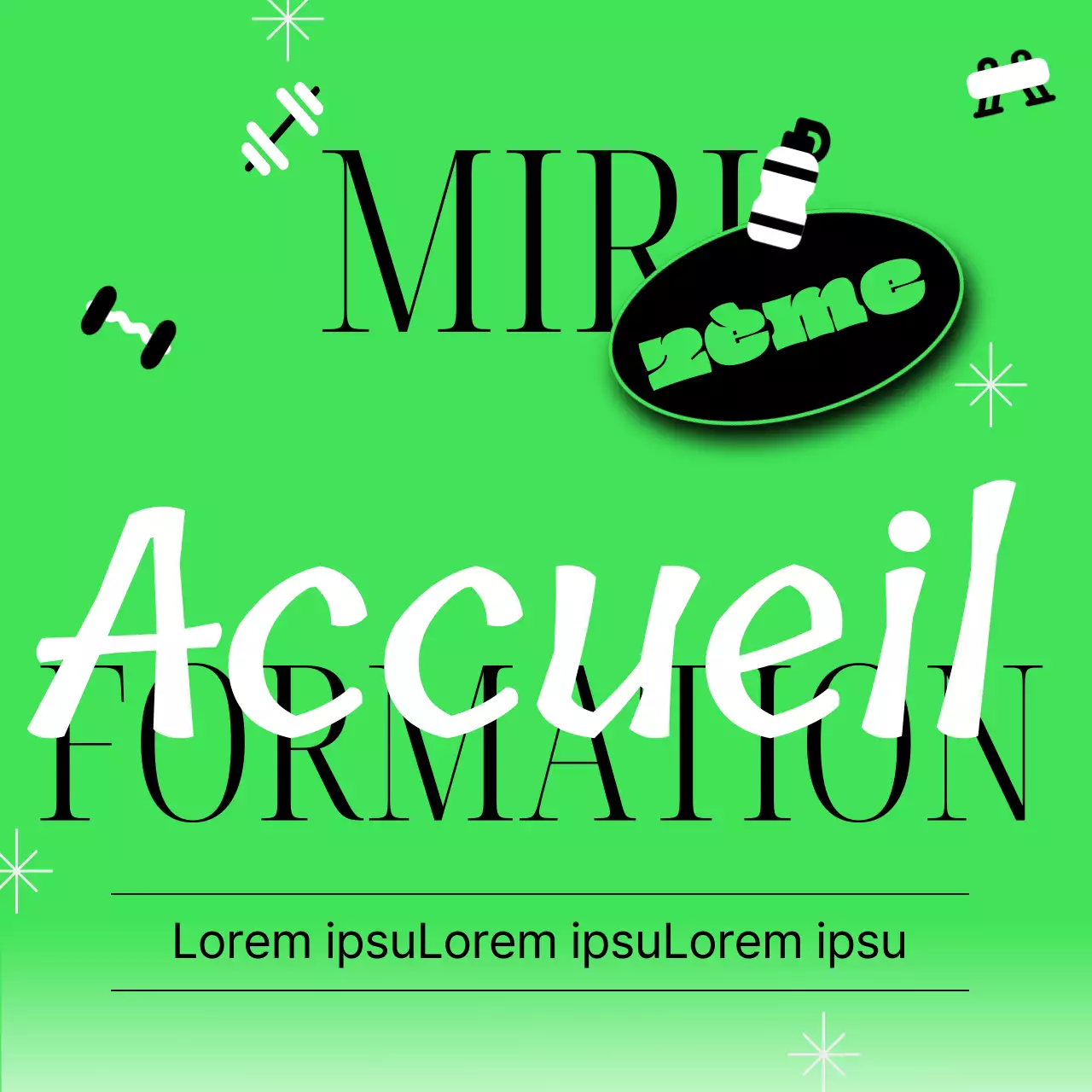 Recruter des supporters pour une séance d'entraînement à domicile kitsch en néon et noir
