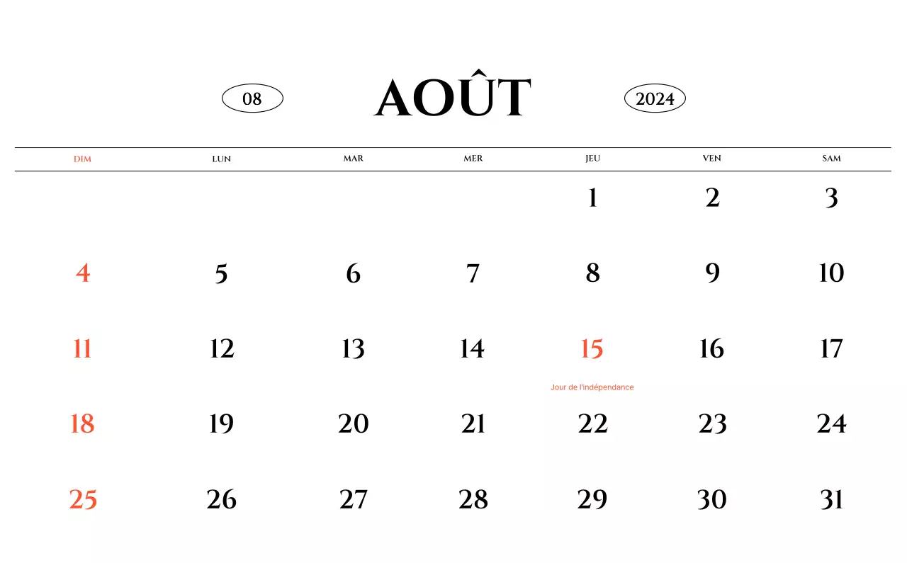 Calendrier mural de style simple avec concept de photographie de voyage émotionnelle en noir et blanc