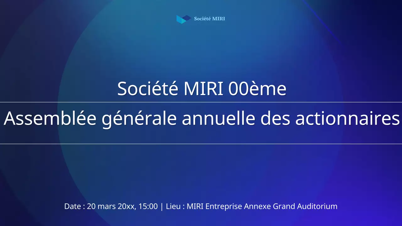 Un simple rapport d'actionnaire en bleu