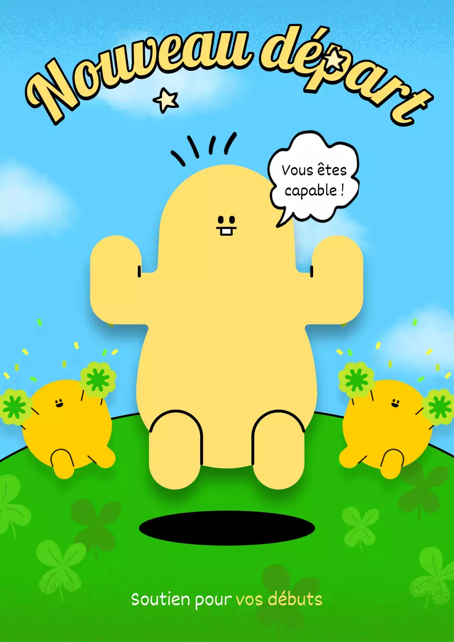 Un joli panneau de bienvenue jaune et vert