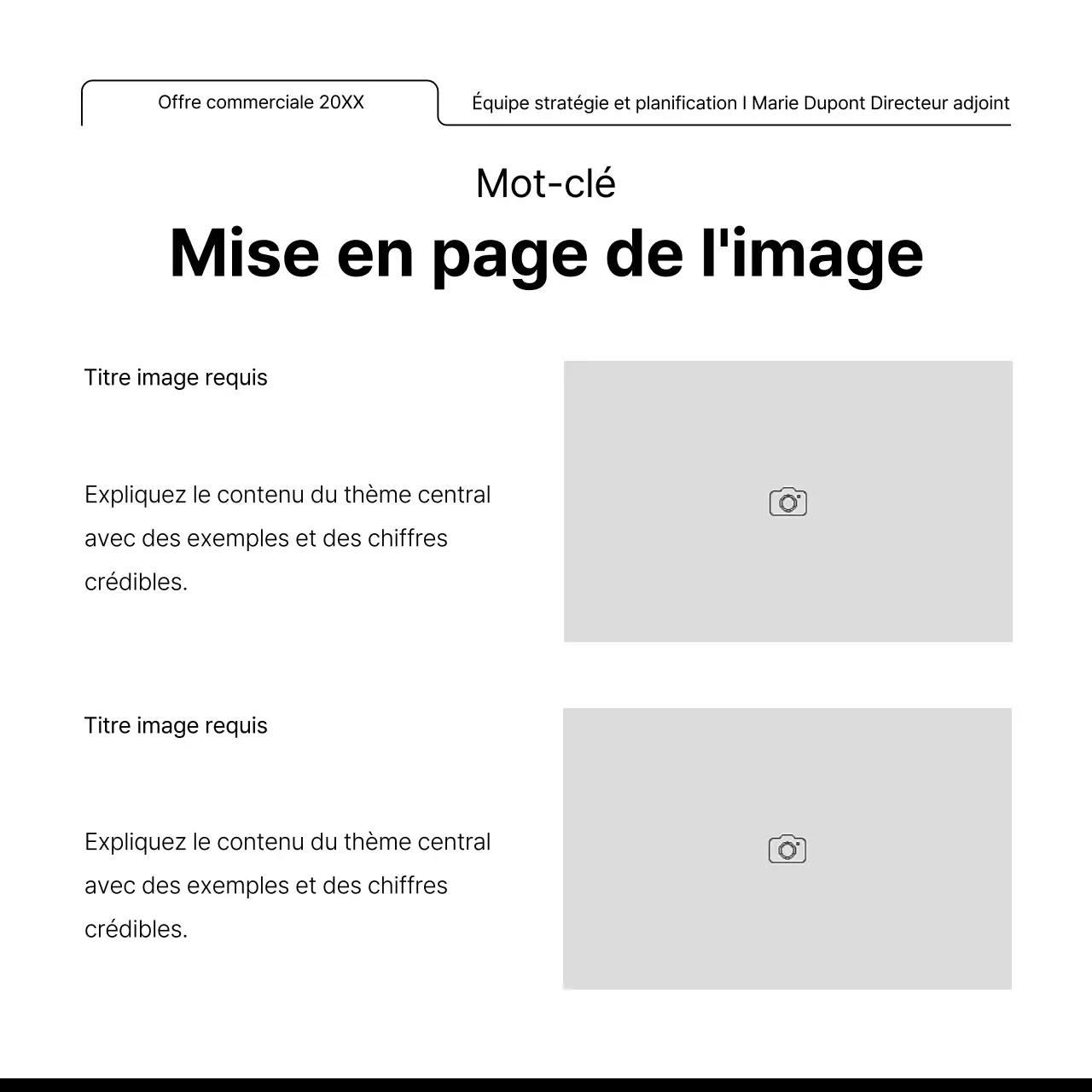 Promouvoir une mise en page avec de nombreux cadres photo simples en blanc et noir
