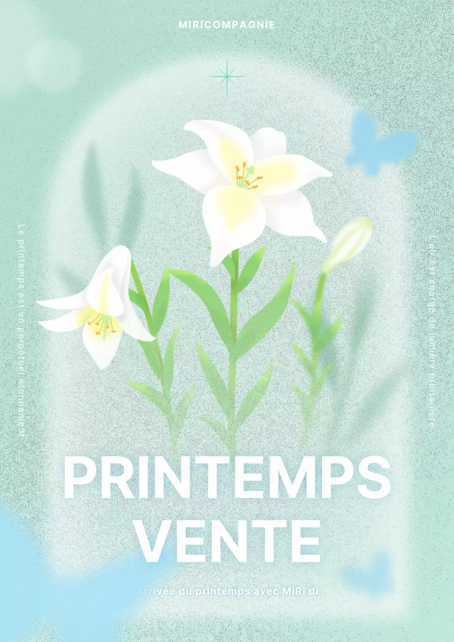 Dessin de fleurs printanières simples dans des couleurs bleu clair et menthe.