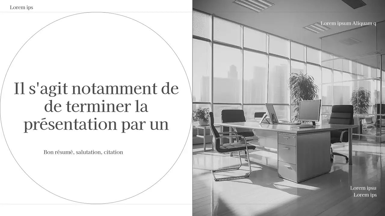 Présentation d'entreprise minimaliste en gris et ivoire