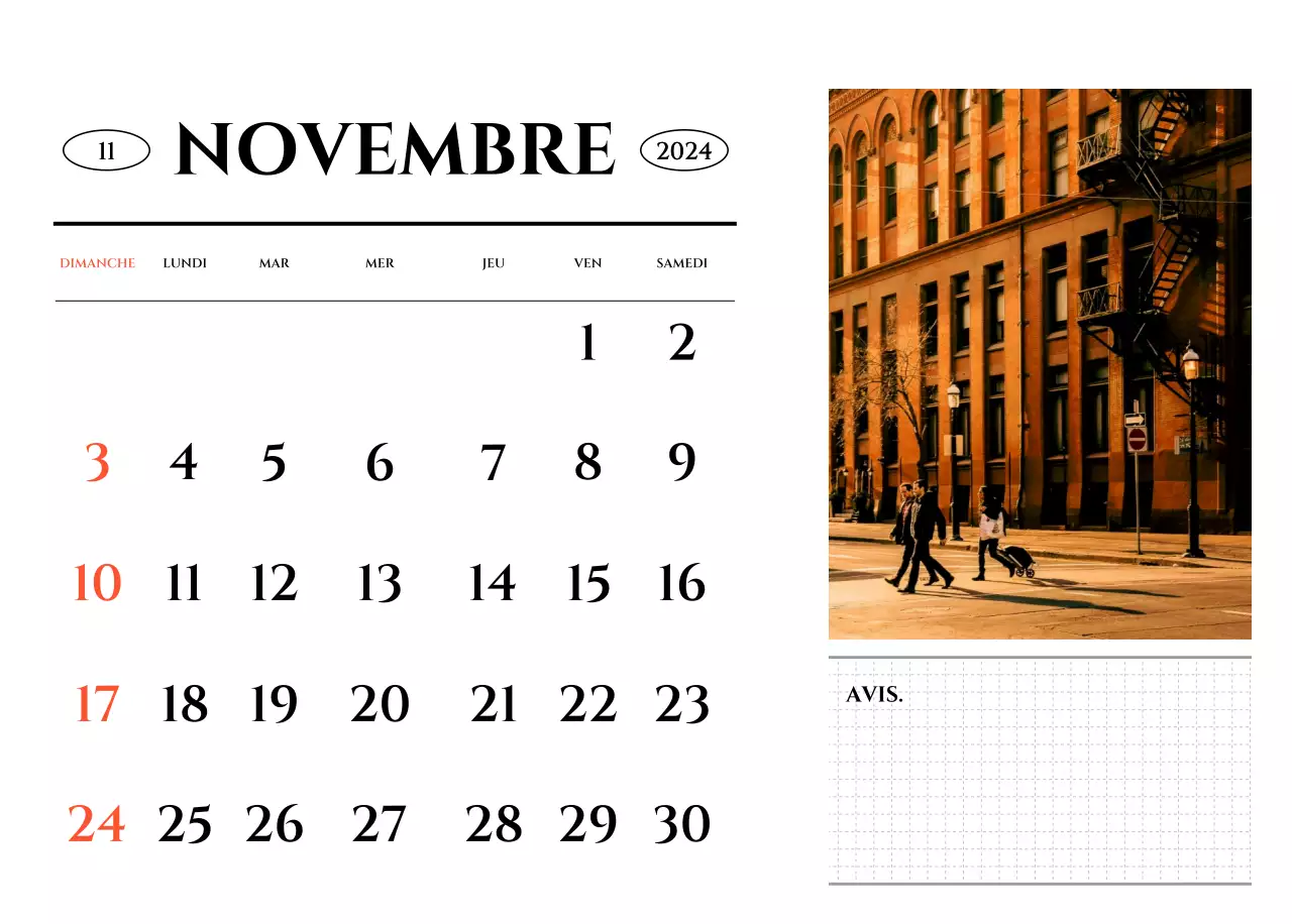 Un calendrier de style simple avec un concept de photographie de voyage émotionnel