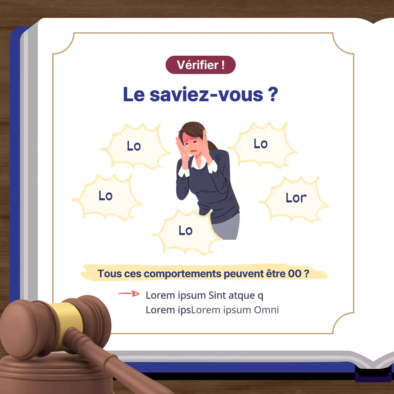 Une simple promotion d'un cabinet d'avocats en bleu marine et or
